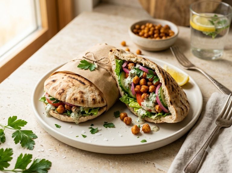Gyros de Garbanzos Crujientes en 15 Minutos: Tu Cena Griega Exprés
