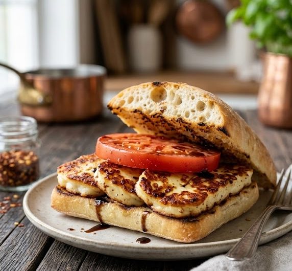 Bocadillo de Halloumi a la Plancha: El "Sándwich de Queso"