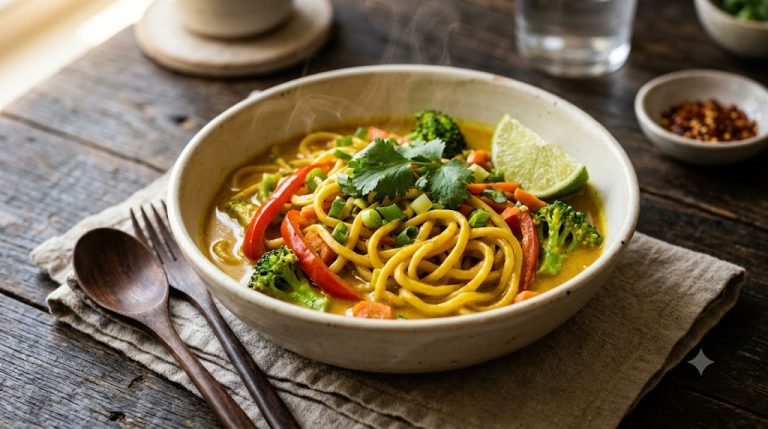 Fideos con Curry Amarillo Thai en 15 Minutos: Tu Nueva Cena Exprés Favorita