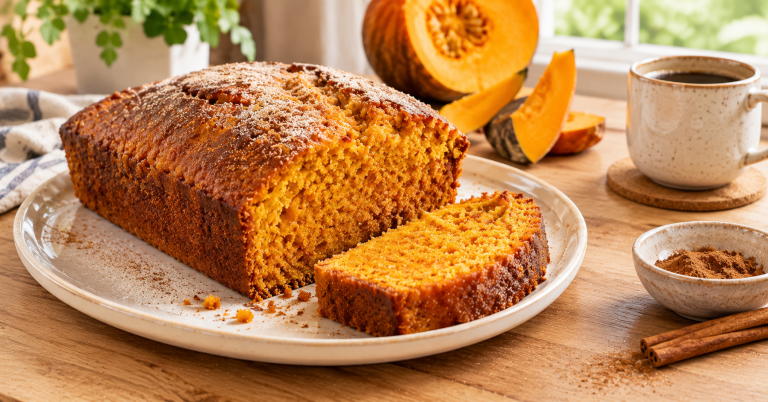 Bizcocho de calabaza y yogur esponjoso y fácil