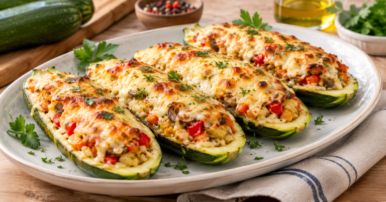 Calabacines rellenos de verduras y queso: receta fácil y deliciosa