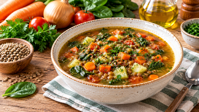Sopa de lentejas con verduras: receta fácil y casera